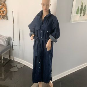NWOT Banana Republic Maxi Denim Shirt Dress